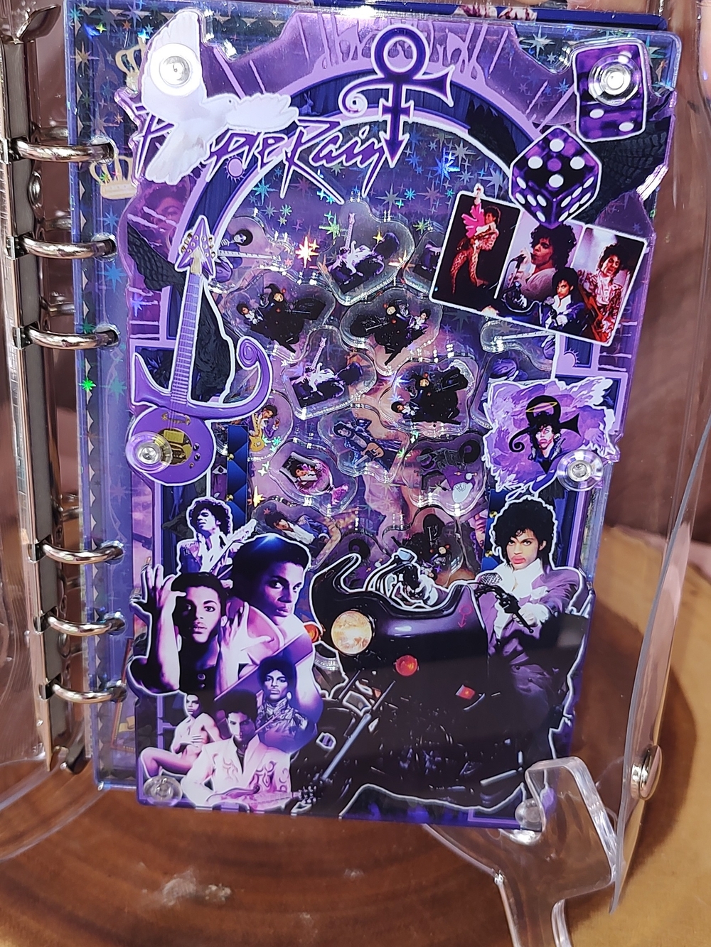 New! A6 Size Prince Purple Rain Acrylic Shaker Photo Notebook